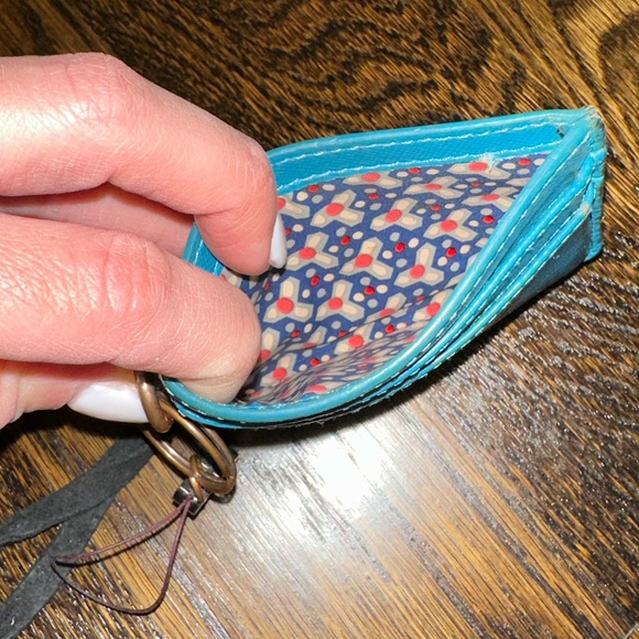 Tory Burch, Teal Blue Credit Card Case Keychain - Picture 2 of 4